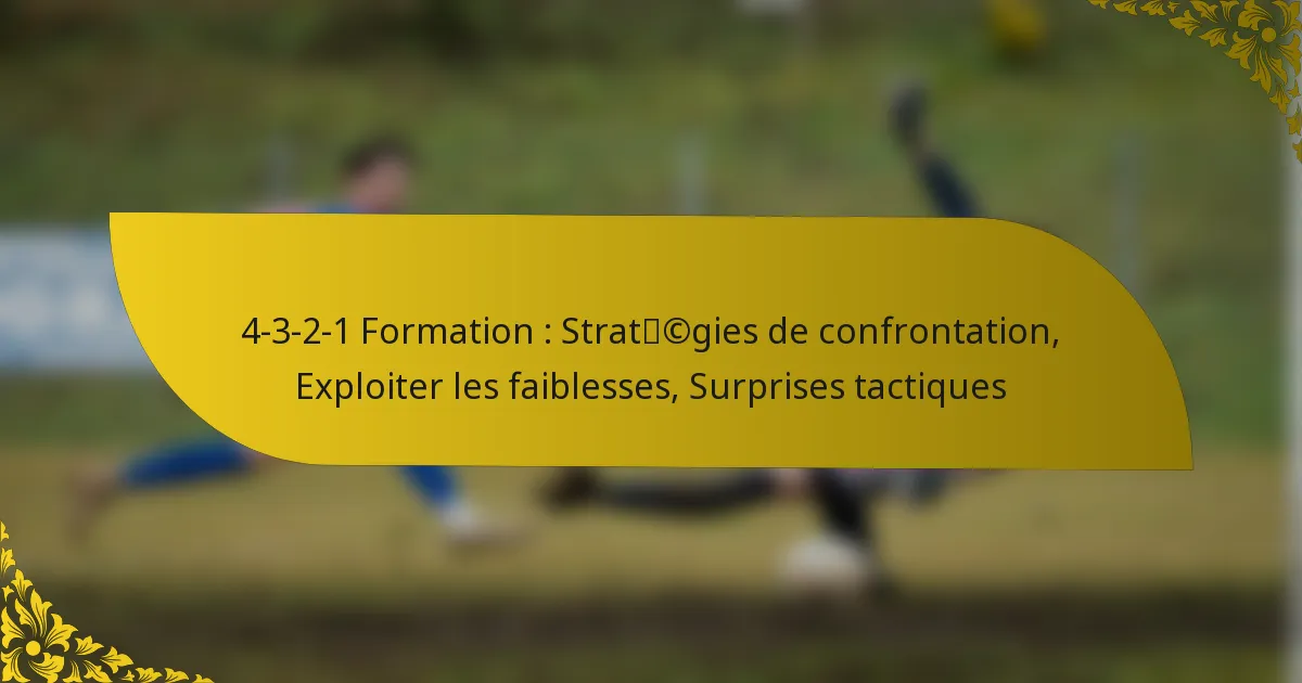 4-3-2-1 Formation : Stratégies de confrontation, Exploiter les faiblesses, Surprises tactiques